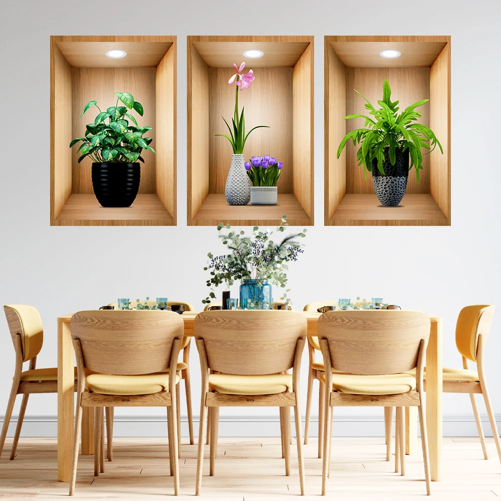 Pack de 3 autocollants de décoration murale 3D