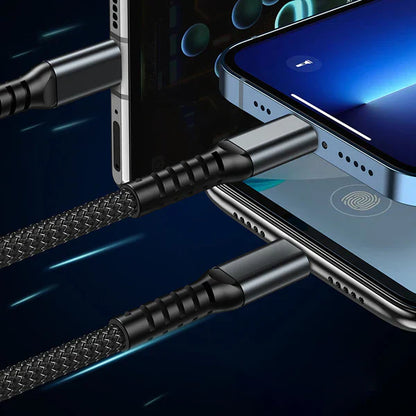 Câble de Charge Rapide 3-en-1 Transparent Lumineux